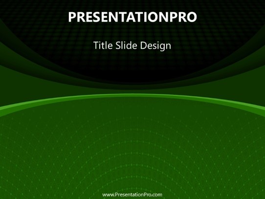 Curvy Pattern Green PowerPoint Template title slide design