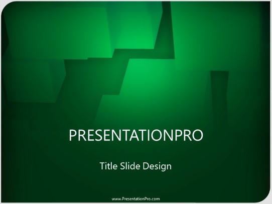 Cutout Green PowerPoint Template title slide design