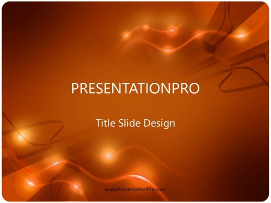 Electric Motion Orange PowerPoint Template title slide design