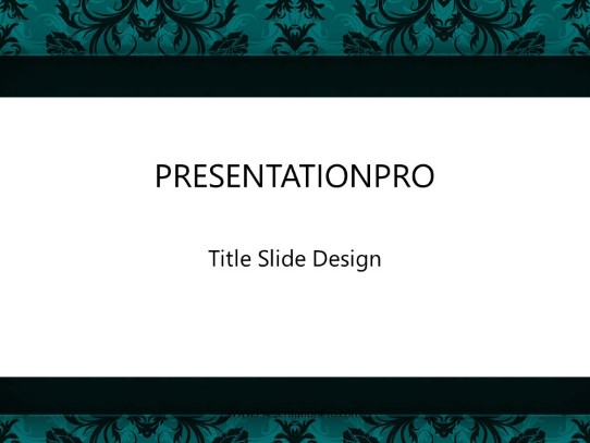 Forever Floral Teal PowerPoint Template title slide design