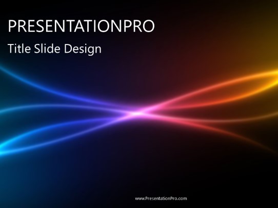 Glowing Light Waves 01 PowerPoint Template title slide design