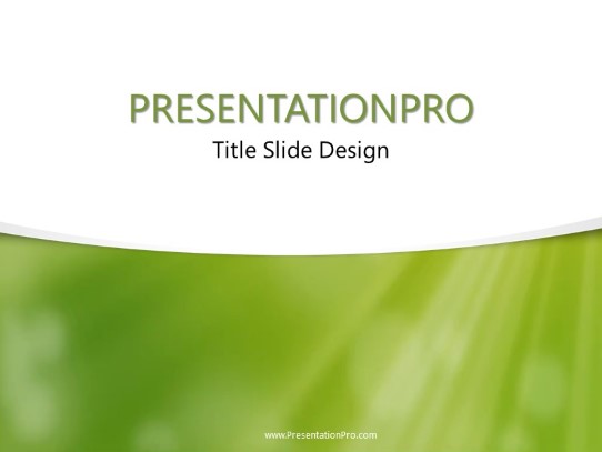 Green Dust Light Curve PowerPoint Template title slide design