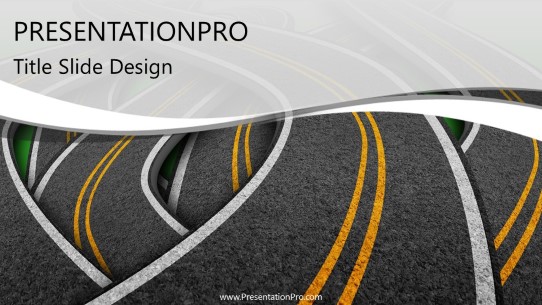 Intersecting Roads Widescreen PowerPoint Template title slide design