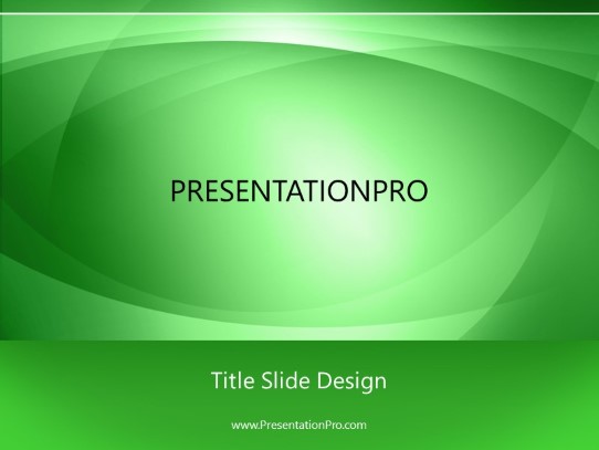 Layered Swoops Green PowerPoint Template title slide design