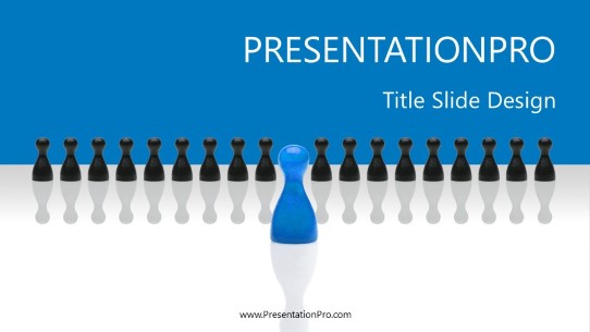 Leading Pieces Blue Widescreen PowerPoint Template title slide design