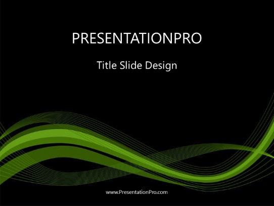 Motion Wave Green3 PowerPoint Template title slide design