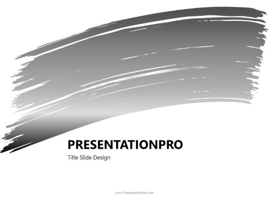 Paint Brush Gray 3 Wide PowerPoint Template title slide design