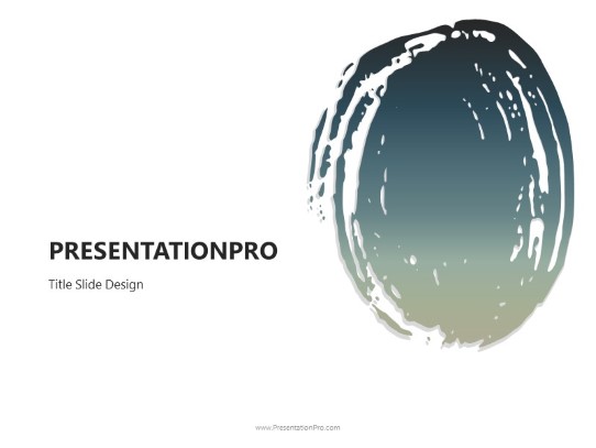 Paint Brush Muted Circle Wide PowerPoint Template title slide design