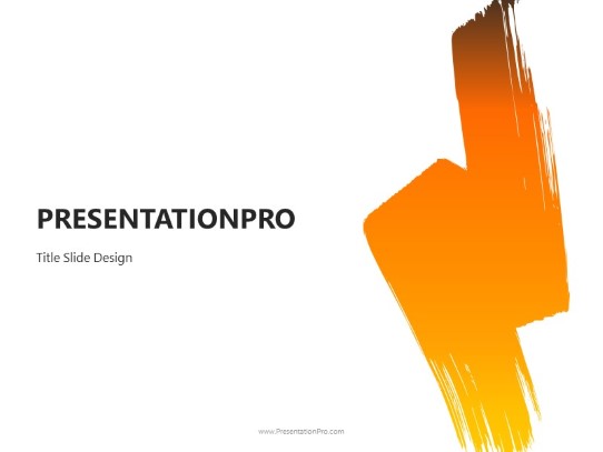 Paint Brush Orange 2 Wide PowerPoint Template title slide design