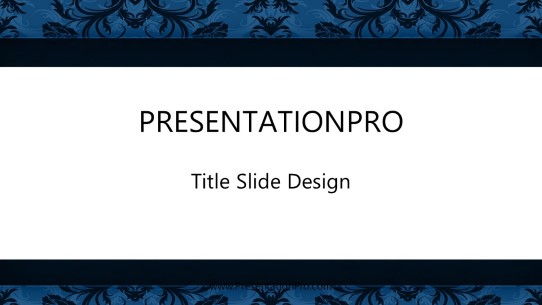 Paisley Road Blue Widescreen PowerPoint Template title slide design
