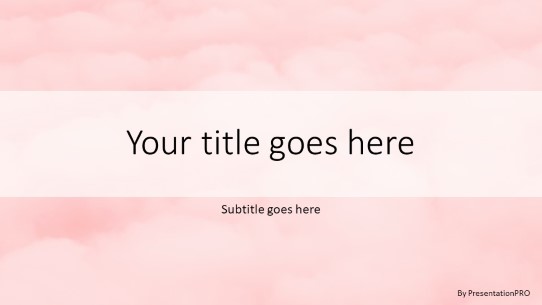 Pink Clouds Widescreen PowerPoint Template title slide design