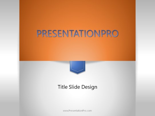 Pull Tab Orange PowerPoint Template title slide design