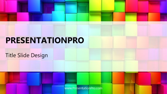 Rainbow Blocks 01 Widescreen PowerPoint Template title slide design