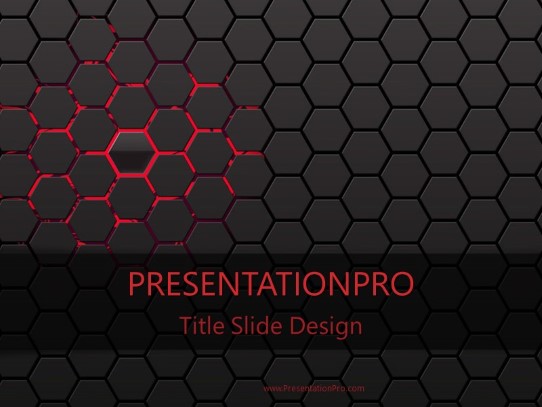 Red Glowing HoneyComb 01 PowerPoint Template title slide design