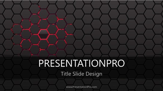 Red Glowing HoneyComb 01 Widescreen PowerPoint Template title slide design