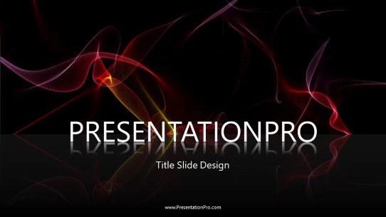 Red Waves Widescreen PowerPoint Template title slide design