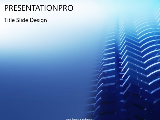 Skyscraper Blue PowerPoint Template title slide design