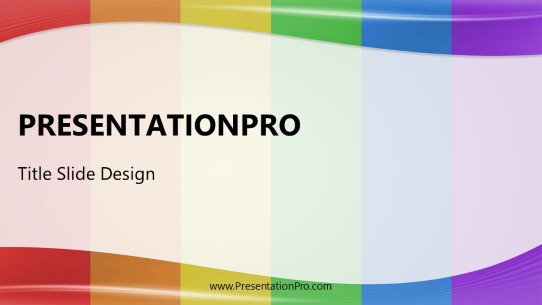 Waves Rainbow Vertical 01 Widescreen PowerPoint Template title slide design