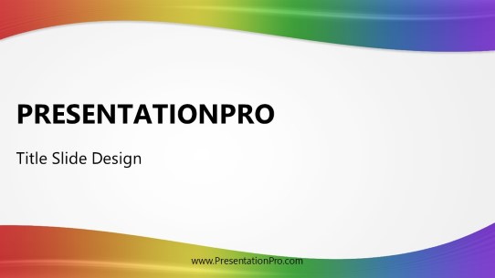 Waves Rainbow Vertical 02 Widescreen PowerPoint Template title slide design
