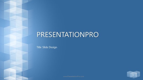 Stacked Blocks Blue Widescreen PowerPoint Template title slide design