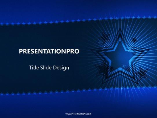 Starfield Blue PowerPoint Template title slide design