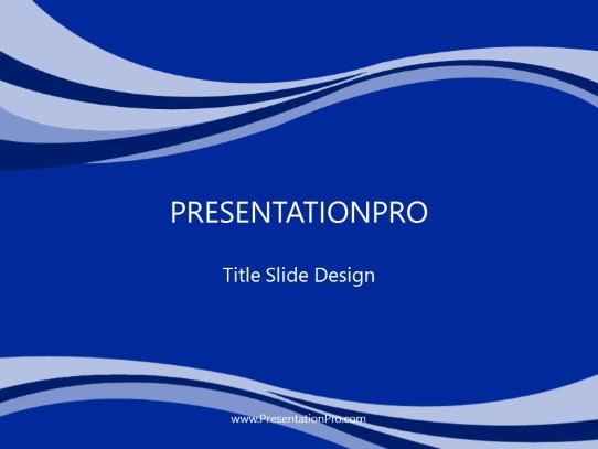 Swoopie Flow Blue PowerPoint Template title slide design
