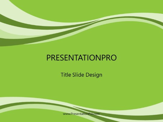 Swoopie Flow Green PowerPoint Template title slide design