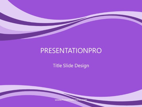 Swoopie Flow Purple PowerPoint Template title slide design