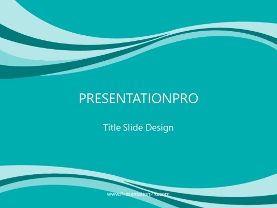 Swoopie Flow Teal PowerPoint Template title slide design