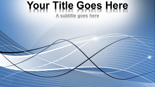 Swoosh Blue Widescreen PowerPoint Template title slide design