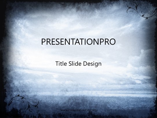 Textural Sky Blue PowerPoint Template title slide design