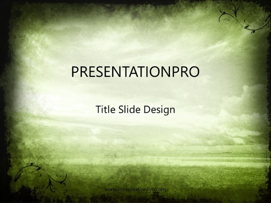 Textural Sky Green PowerPoint Template title slide design