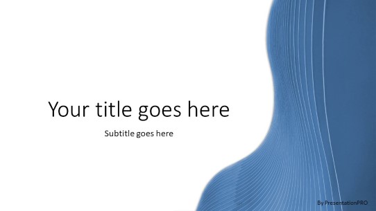 Waves of Blue Widescreen PowerPoint Template title slide design