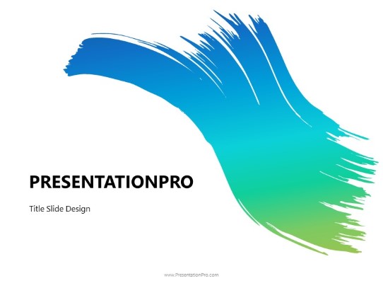 paint brush 1 wide PowerPoint Template title slide design
