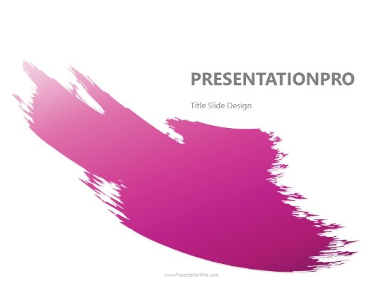 paint brush 4 pink wide PowerPoint Template title slide design