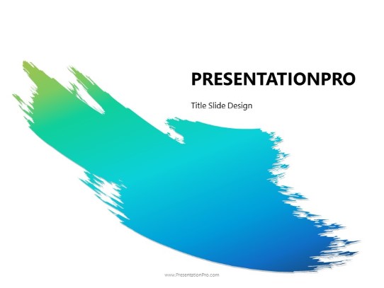 paint brush 4 wide PowerPoint Template title slide design
