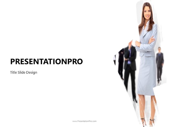 paint brush business woman wide PowerPoint Template title slide design