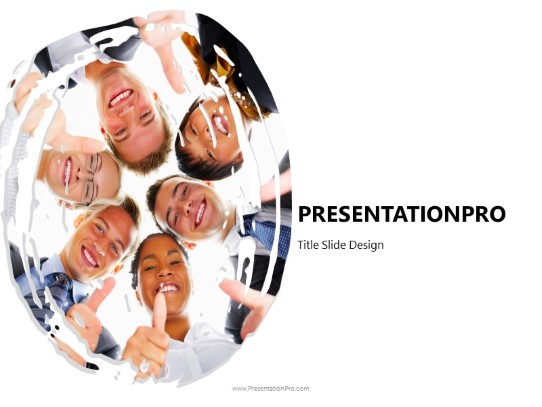 paint brush circle business people wide PowerPoint Template title slide design