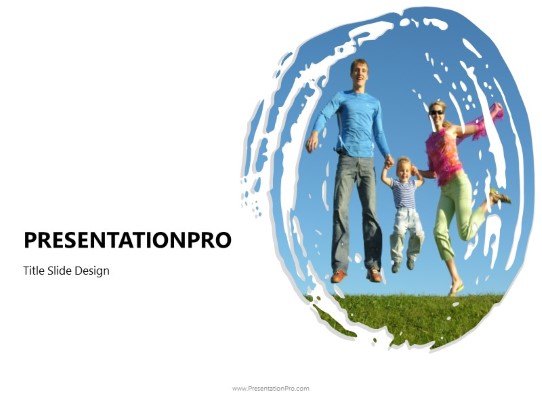 paint brush circle family wide PowerPoint Template title slide design