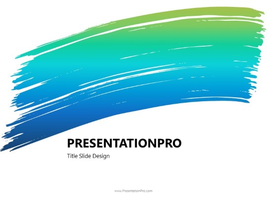 paint brush gradient 3 wide PowerPoint Template title slide design