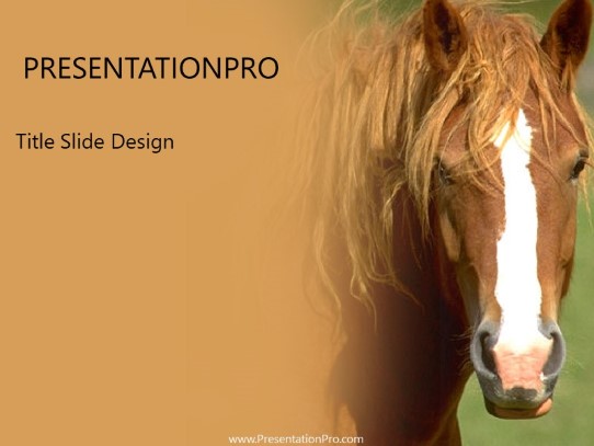 Horse PowerPoint Template title slide design
