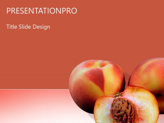 Peaches PowerPoint Template title slide design