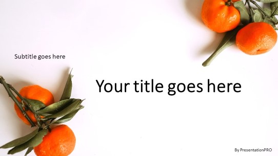 Tangerines Widescreen PowerPoint Template title slide design