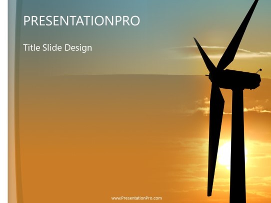 Wind Turbine PowerPoint Template title slide design