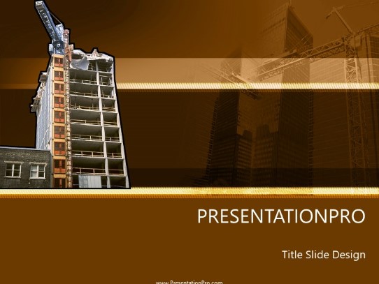 Building 07 Orange PowerPoint Template title slide design