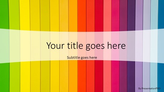 Rainbow Boards Widescreen PowerPoint Template title slide design