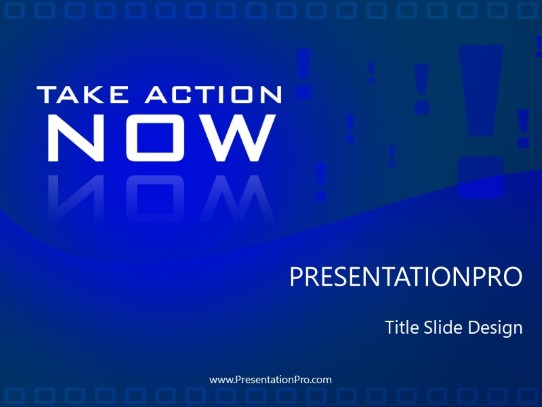 Action Now PowerPoint Template title slide design