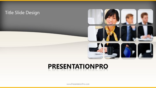 Asian Business Woman Widescreen PowerPoint Template title slide design