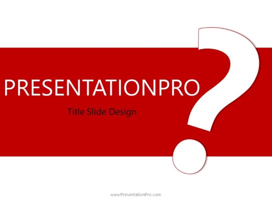 Big Question Red PowerPoint Template title slide design