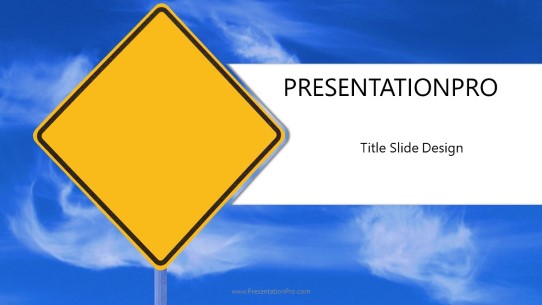 Blank Caution Widescreen PowerPoint Template title slide design